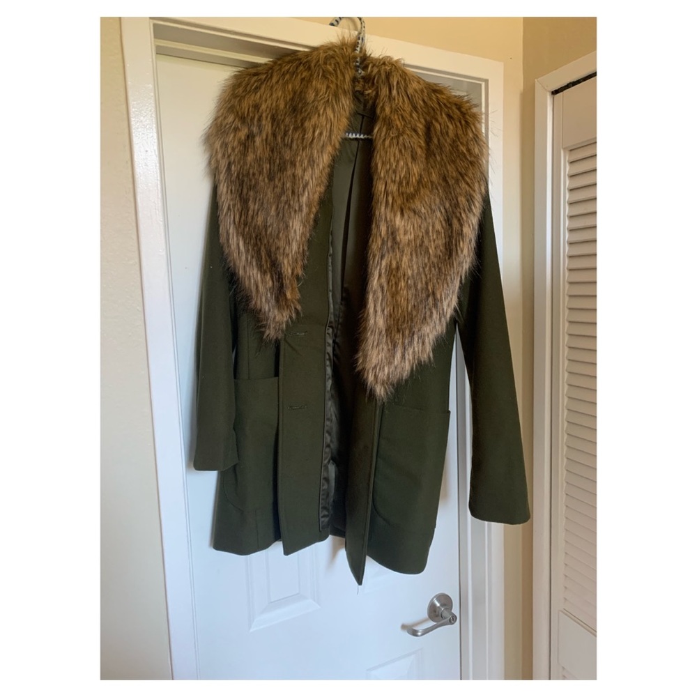 Capulet Jude Army Green Fur Collar Coat